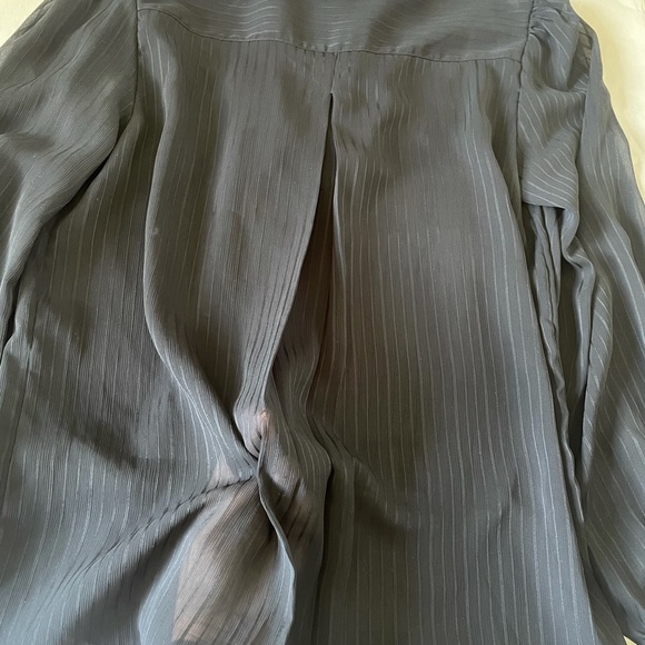 Sheer ruffle Black striped blouse sm - Picture 13 of 15